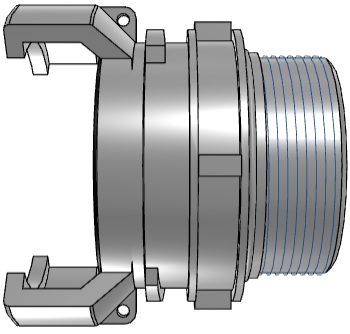 Demi raccord symétrique avec verrou inox M 2" DN50