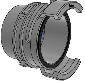 [GU-F-300-AL] Demi raccord symétrique avec verrou Alu F 3" DN80