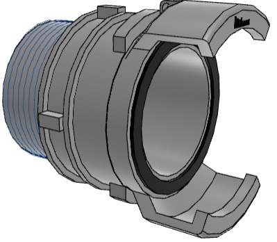 [GU-M-150-AL] Demi raccord symétrique avec verrou Alu M 1"1/2 DN40