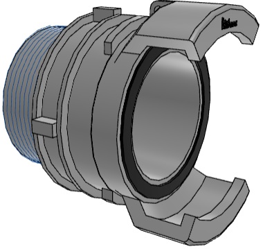[GU-M-200-AL] Demi raccord symétrique avec verrou Alu M 2" DN50